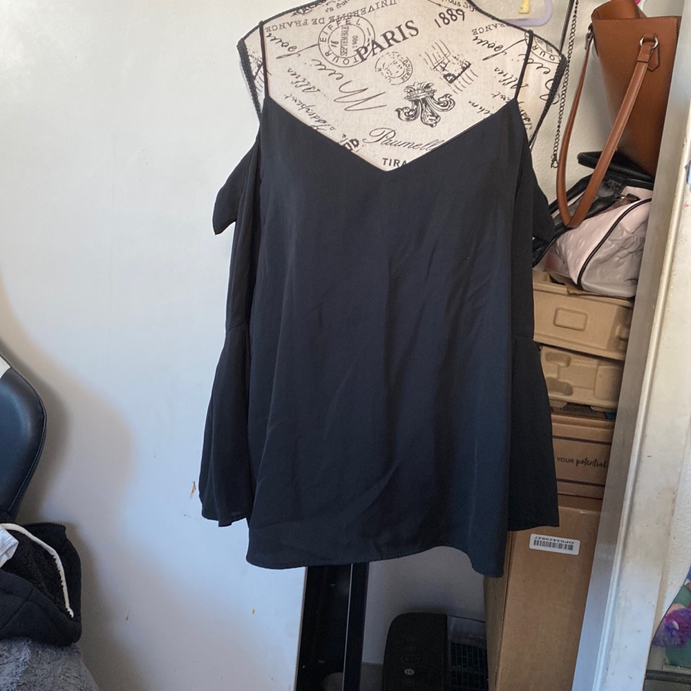 Spaghetti strap off the shoulder blouse